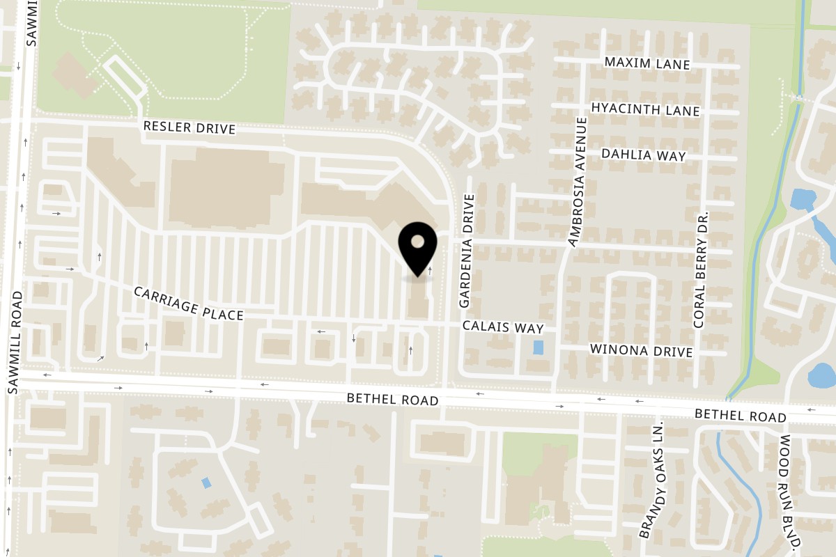 Map showing the location of The Port of Peri Peri Columbus OH on 2540 Bethel Rd in Columbus