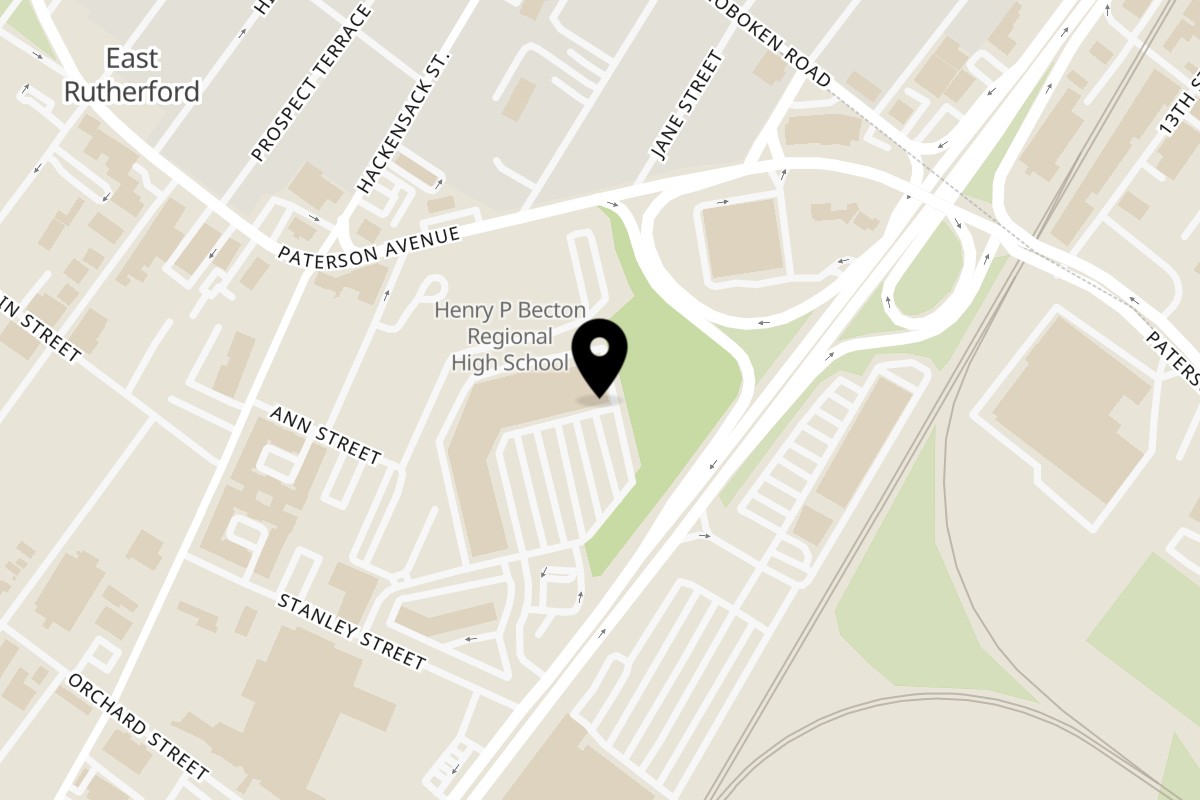 Map showing the location of The Port of Peri Peri East Rutherford NJ on 51 NJ-17 Unit 49 in East Rutherford
